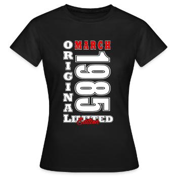March 1985 March Anniversary March 1985 - Women's T-Shirt - black - Front - AI Model Female 172 dark (172cm)
