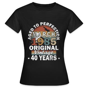 March 1985 March Anniversary March 1985 - Women's T-Shirt - black - Front - AI Model Female 172 dark (172cm)
