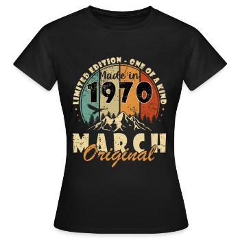 March 1970 Anniversary March 1970 March - Women's T-Shirt - black - Front - AI Model Female 172 dark (172cm)