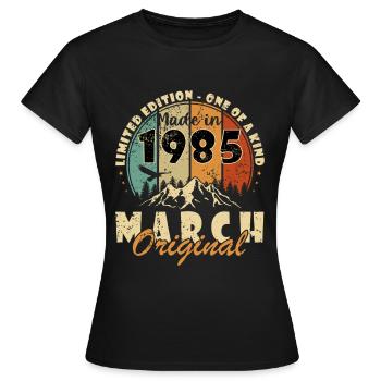 March 1985 March Anniversary March 1985 - Women's T-Shirt - black - Front - AI Model Female 172 dark (172cm)