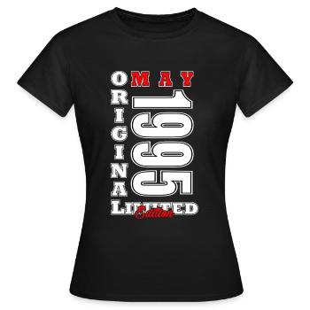 Anniversaire Mai 1995 Anniversaire de Mai 1995 - T-shirt Femme - noir - Devant - AI Model Female 172 dark (172cm)