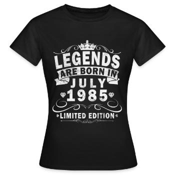 Juli 1985 Retro Geburtstag Geboren im Juli 1985 - Frauen T-Shirt - Schwarz - Vorne - AI Model Female 172 dark (172cm)