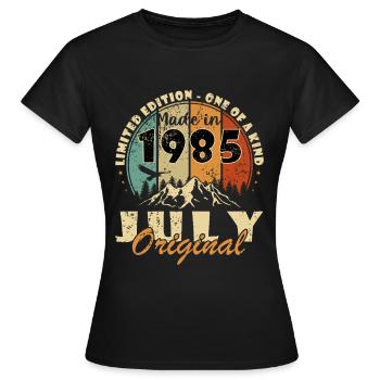 Geburtstag Juli 1985 juli 1985 July 1985 - Frauen T-Shirt - Schwarz - Vorne - AI Model Female 172 dark (172cm)