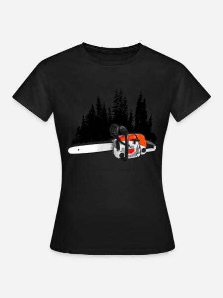Dein Forstbetrieb - Power saw & forest (Orange) - Maglietta da donna - nero