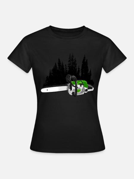Votre entreprise forestière - tronçonneuse et forêt (vert) - T-shirt Femme - noir