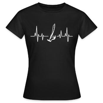 Planche à voile Windsurf Windsurf Heartbeat - T-shirt Femme - noir - Devant - AI Model Female 172 dark (172cm)