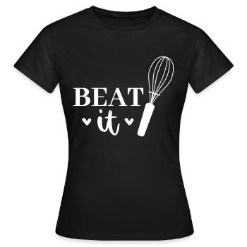 Lustiger Koch & Back Spruch - Schneebesen - Frauen T-Shirt - Schwarz - Vorne - AI Model Female 172 dark (172cm)