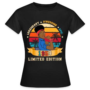 Woman Legendary Birthday 1959 Limited Edition - Women's T-Shirt - black - Front - AI Model Female 172 dark (172cm)