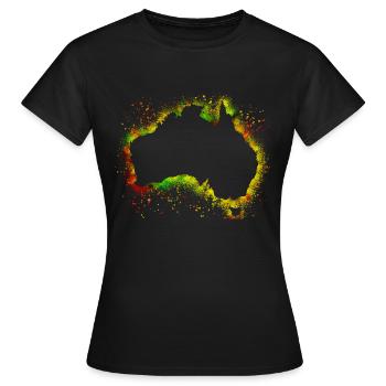 Continents australiens - T-shirt Femme - noir - Devant - AI Model Female 172 dark (172cm)