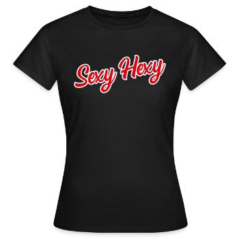 Lettrage Sexy Hexy Halloween - T-shirt Femme - noir - Devant - AI Model Female 172 dark (172cm)
