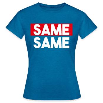 Same Same - Women's T-Shirt - antique blue sapphire heather - Front - AI Model Female 172 dark (172cm)