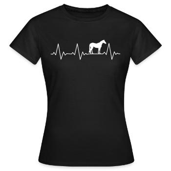 Pferd Pferdefreund Heartbeat - Frauen T-Shirt - Schwarz - Vorne - AI Model Female 172 dark (172cm)