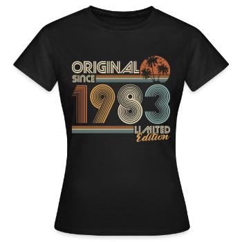 1983 Vintage Jahrgang Geburtstag Retro Geschenk - Frauen T-Shirt - Schwarz - Vorne - AI Model Female 172 dark (172cm)
