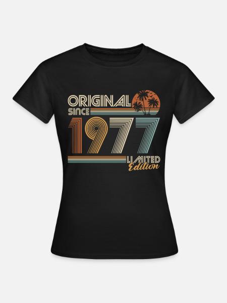 1977 Vintage Jahrgang Geburtstag Retro Geschenk - Frauen T-Shirt - Schwarz