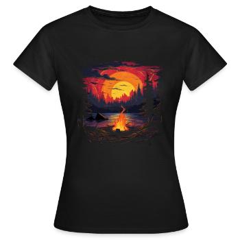 Campfire - Women's T-Shirt - black - Front - AI Model Female 172 dark (172cm)