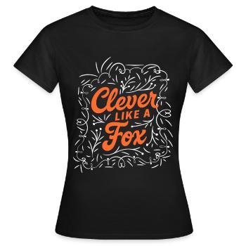 Clever Like a Fox - Frauen T-Shirt - Schwarz - Vorne - AI Model Female 172 dark (172cm)