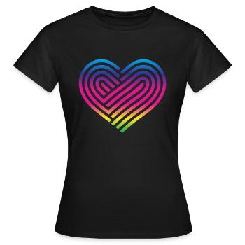 Rainbow Heart Homosexuality LGBT Love - Women's T-Shirt - black - Front - AI Model Female 172 dark (172cm)