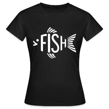 Fish Bone Skeleton Herringbone Fishing - Women's T-Shirt - black - Front - AI Model Female 172 dark (172cm)