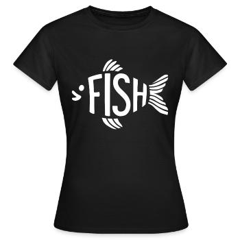 Fish Bone Skeleton Herringbone Fishing - Women's T-Shirt - black - Front - AI Model Female 172 dark (172cm)