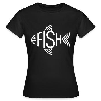Fish Bone Skeleton Herringbone Fishing - Women's T-Shirt - black - Front - AI Model Female 172 dark (172cm)