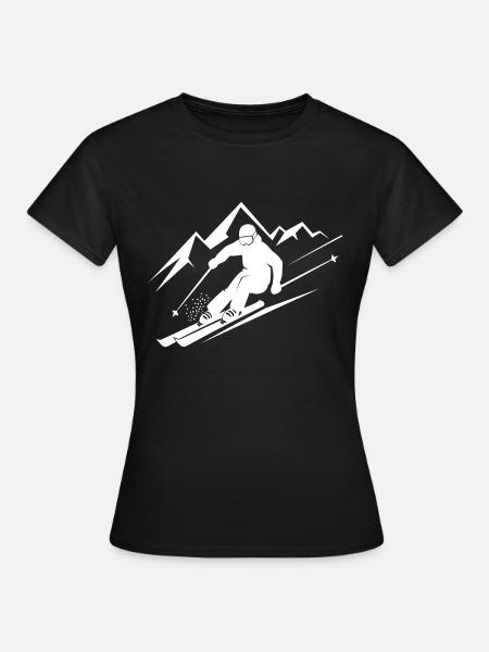 Skiurlaub Skifahrer Skifahren Wintersport - Frauen T-Shirt - Schwarz