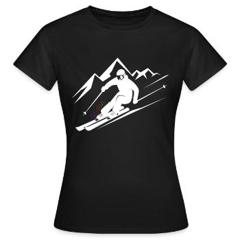 Skieurs Ski Hiver Vacances d’hiver Sports d’hiver - T-shirt Femme - noir - Devant - AI Model Female 172 dark (172cm)