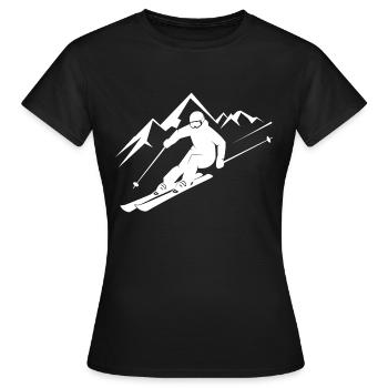 Skieurs Ski Hiver Vacances d’hiver Sports d’hiver - T-shirt Femme - noir - Devant - AI Model Female 172 dark (172cm)