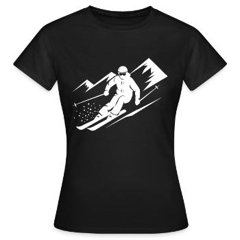 Skieurs Ski Hiver Vacances d’hiver Sports d’hiver - T-shirt Femme - noir - Devant - AI Model Female 172 dark (172cm)