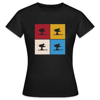 Skieurs Ski Hiver Vacances d’hiver Sports d’hiver - T-shirt Femme - noir - Devant - AI Model Female 172 dark (172cm)