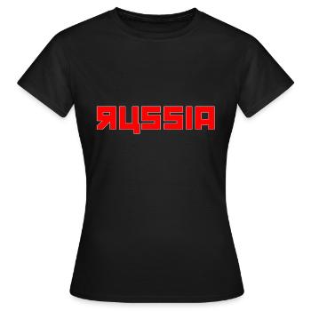 Russia Russia - Women's T-Shirt - black - Front - AI Model Female 172 dark (172cm)