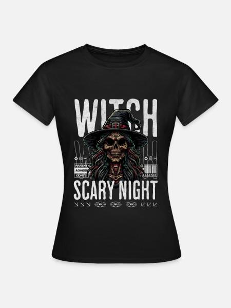 Witch Scary Night Halloween - Frauen T-Shirt - Schwarz