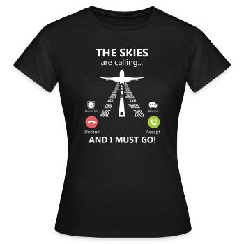 Appelez la Lfte et je dois aller pilote Phonetisch - T-shirt Femme - noir - Devant - AI Model Female 172 dark (172cm)