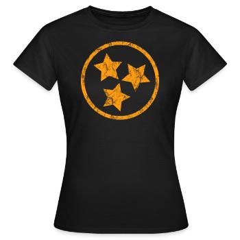 Orange Tennessee-Staatsflagge und Sterne lieben TN - Frauen T-Shirt - Schwarz - Vorne - AI Model Female 172 dark (172cm)