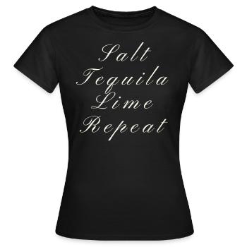 Salz Tequila Lime Repeat Geschenke Partyliebhaber - Frauen T-Shirt - Schwarz - Vorne - AI Model Female 172 dark (172cm)