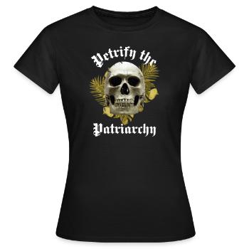 Petrity The Patriarchate Skull Fall Girl - Women's T-Shirt - black - Front - AI Model Female 172 dark (172cm)