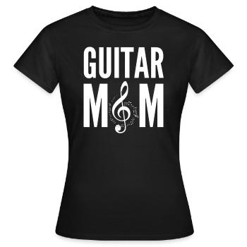 Gitarre Mama Musik Violinschlüssel Musikerinnen - Frauen T-Shirt - Schwarz - Vorne - AI Model Female 172 dark (172cm)