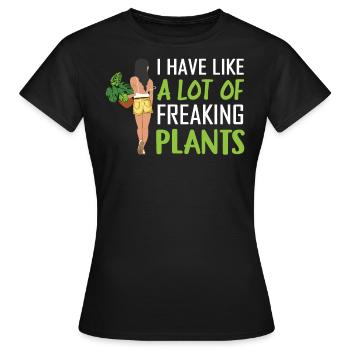 J’ai combien de plantes maudites, les filles - T-shirt Femme - noir - Devant - AI Model Female 172 dark (172cm)