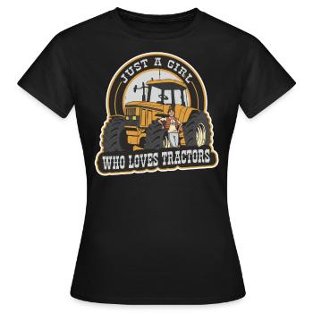 Just a Girl Who Loves Tractors Quote - Women's T-Shirt - black - Front - AI Model Female 172 dark (172cm)