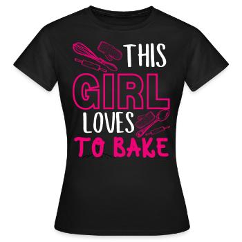 This girl loves kitchen utensils - Women's T-Shirt - black - Front - AI Model Female 172 dark (172cm)