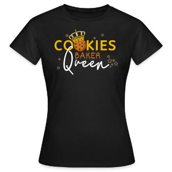 Сookie Baker Queen Cook Chef Stars Crown Citation - T-shirt Femme - noir - Devant - AI Model Female 172 dark (172cm)