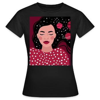 Couleur populaire 2023 Viva Magenta Chambre Féminine - T-shirt Femme - noir - Devant - AI Model Female 172 dark (172cm)