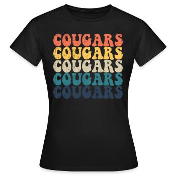 Cougars High School Cougars Sport Retro Cougars - Frauen T-Shirt - Schwarz - Vorne - AI Model Female 172 dark (172cm)