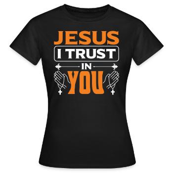 Jésus, j’ai confiance en Toi - T-shirt Femme - noir - Devant - AI Model Female 172 dark (172cm)