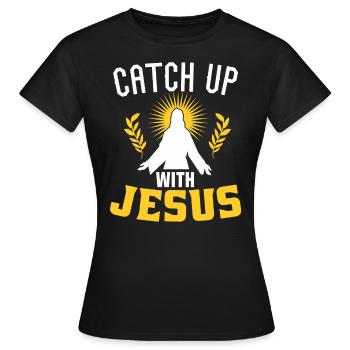 Rattraper Jésus - T-shirt Femme - noir - Devant - AI Model Female 172 dark (172cm)