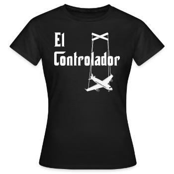 Aviation I Aéroport I Aéronefs I Trafic aérien - T-shirt Femme - noir - Devant - AI Model Female 172 dark (172cm)
