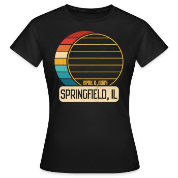 Eclipse totale de Soleil Illinois Springfield EclipseSp - T-shirt Femme - noir - Devant - AI Model Female 172 dark (172cm)
