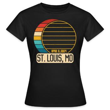 Eclipse totale de Soleil Missouri St. Louis EclipseSt. - T-shirt Femme - noir - Devant - AI Model Female 172 dark (172cm)