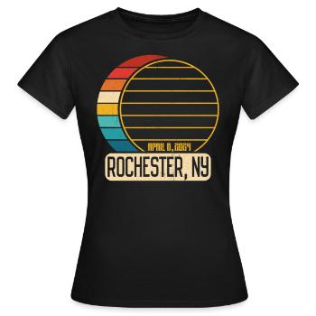 Éclipse solaire totale Éclipse de New York Rochester - T-shirt Femme - noir - Devant - AI Model Female 172 dark (172cm)