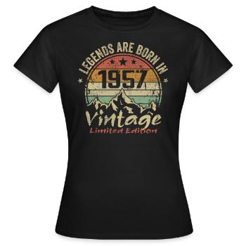 Die Legenden wurden in den Jahren 1957 - 1957 geboren - Frauen T-Shirt - Schwarz - Vorne - AI Model Female 172 dark (172cm)