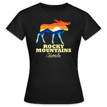 Rocky Mountains National Park Colorado Mountains - Frauen T-Shirt - Schwarz - Vorne - AI Model Female 172 dark (172cm)